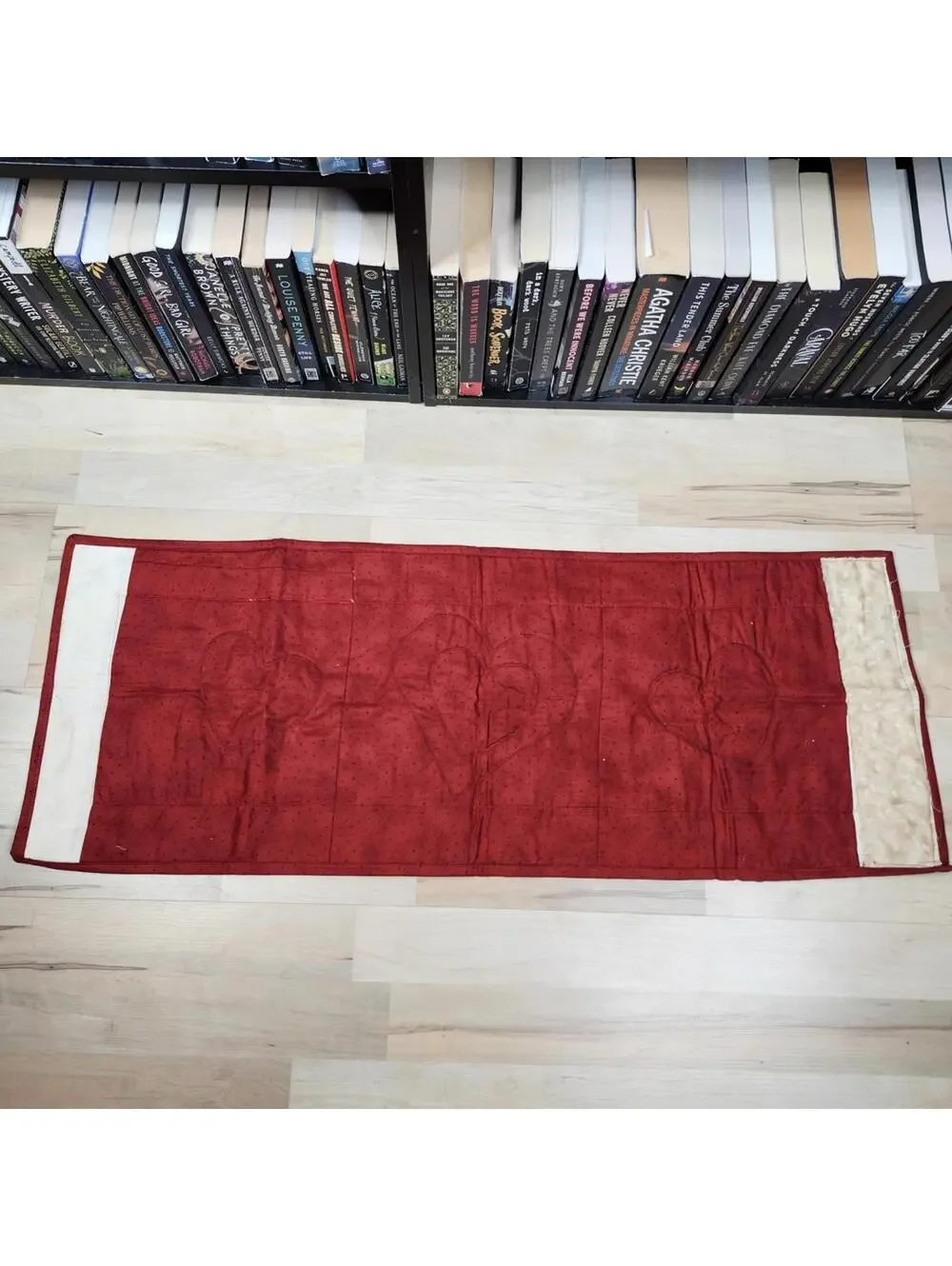 Heart Patterned Red Table Runner